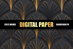 Gold Floral Digital Paper Product Image 1