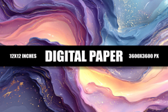 Abstract Colorful Waves Digital Paper Product Image 1