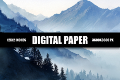 Misty Mountain Digital Paper Product Image 1