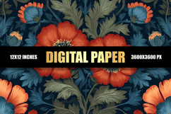 Floral Digital Paper Product Image 1