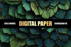 Green Leaves Texture Digital Paper Product Image 1