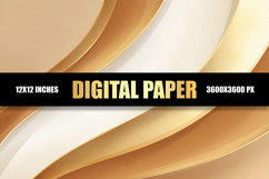 White And Gold Abstract Digital Paper Product Image 1