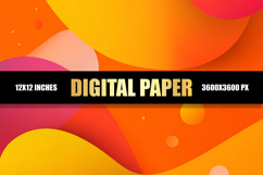 Orange Yellow Digital Paper Product Image 1