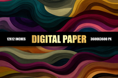 Abstract Colorful Lines Digital Paper Product Image 1