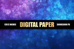 Blue Bokeh Digital Paper Product Image 1