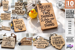 Sarcastic Keychains Laser Cut Bundle | Funny Snarky Keyrings Product Image 1