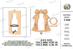 Christmas Mini Bottle Holder Ornament Laser Cut Product Image 2