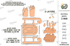 3D Christmas Sleigh Stands LaserCut bundle. Shelf sitter SVG Product Image 2