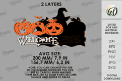 Halloween Hanging Door Sign Laser Cut. Welcome Sign SVG Product Image 2