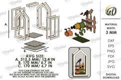 3D Fall Lanterns Decor Bundle Laser Cut. Stand Decor SVG Product Image 3