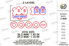 100 Days of School Pencil Topper Laser Cut. School SVG Product Image 2