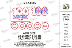 100 Days of School Pencil Topper Laser Cut. School SVG Product Image 2