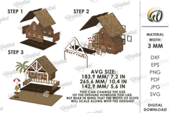3D Beach Houses Bundle Laser Cut. Summer Stand Decor SVG Product Image 4