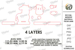 Farm Animal Stand Laser Cut. Stand Decor. Cow SVG Product Image 2