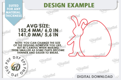 Wooden Easter Bunnies Laser Cut Bundle. Bunny Puzzles SVG Product Image 3