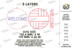 Welcome Round Sign Laser Cut. Wall Decor SVG Product Image 2