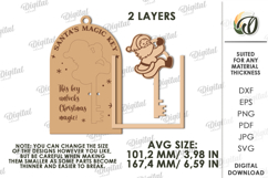 Santa&#039;s Magic Key Decor Laser Cut. Christmas Door Hanger SVG Product Image 2