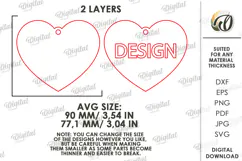 3D Heart Ornament Laser Cut. Valentine Decor SVG Product Image 2