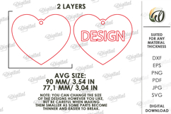 3D Heart Ornaments Bundle Laser Cut. Valentine Decor SVG Product Image 3
