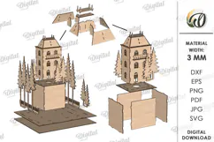 Christmas Village Light Stand Laser Cut. Christmas SVG Product Image 3