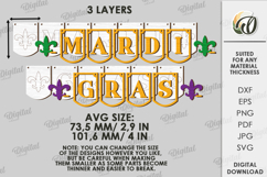 Mardi Gras Banner Laser Cut.Mardi Gras Wall Decor SVG Product Image 2
