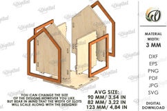 3D House Pencil Holder Laser Cut. Desk Organizer SVG Product Image 2