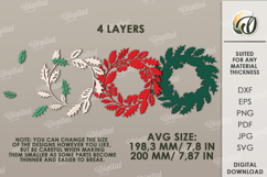 Christmas Wreath Laser Cut. Christmas Decor SVG Product Image 2