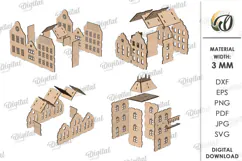 Christmas Village Light Stand Laser Cut. Christmas SVG Product Image 4