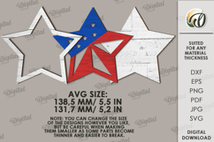 Patriotic Star Decor Laser Cut Design Product Image 2