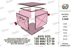 Valentine's Day Gift Box Laser Cut. Decorative Box SVG Product Image 2