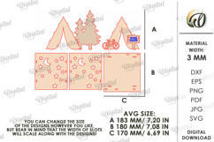 Tent Night Lights Bundle Laser Cut. Tea Light Holder SVG Product Image 4