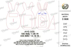 Hugging Bunny Photo Frame Laser Cut. Kids Picture Frame SVG Product Image 2