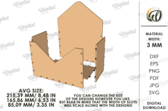 3D Back to School Box Laser Cut. Gift box SVG Product Image 2