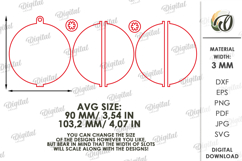 3D Christmas Ornament Laser Cut. Christmas Tree Decor SVG Product Image 2