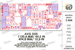 3D Christmas Town Laser Cut. Christmas Stand Decor SVG Product Image 7