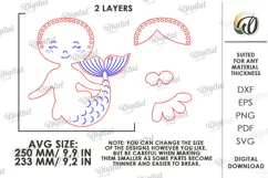 Mermaid Hair Bow Holder Laser Cut. Hair Bow Hanger SVG Product Image 2