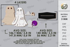 3D Halloween pet stand Laser Cut. Spooky Decor SVG. Dog Product Image 2