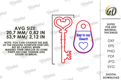 Valentine's Day Key Laser Cut. Valentine Gift Tag SVG Product Image 2
