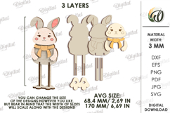 3D Easter Stand Characters Laser Cut. Easter Bunnies SVG Product Image 2