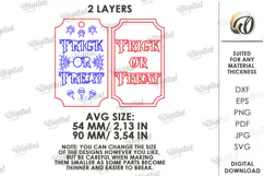 Halloween Wooden Tag Lasercut. Trick or Treat SVG Product Image 2