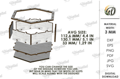 3D Stackable Box Laser Cut. Jewelry Organizer SVG Product Image 2