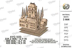 Christmas Village Light Stand Laser Cut. Christmas SVG Product Image 5
