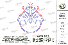 Halloween Keychain Laser Cut. Moth SVG. Spooky keyring Product Image 2