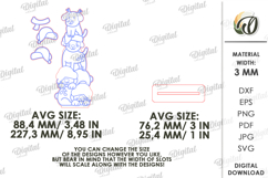 Triple Characters Stand Decor Lasercut. Dogs SVG Product Image 2