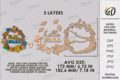 Autumn Wreath Laser Cut . Fall Wreath Decor SVG Product Image 2