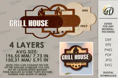 Bar and grill Sign Laser Cut. Grill house SVG Product Image 2