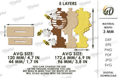 Bee stands Bundle Laser Cut. Honey Bee Home Decor SVG Product Image 3
