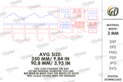 Layered Wooden Hanger Laser Cut. Wall Key Rack SVG Product Image 2