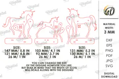 Standing Unicorns Laser Cut. Unicorn Family Stand Decor SVG Product Image 2