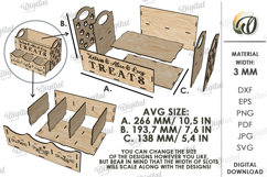 3D Cat Treats Storage Box Laser Cut. Cat Treat Holder SVG Product Image 2